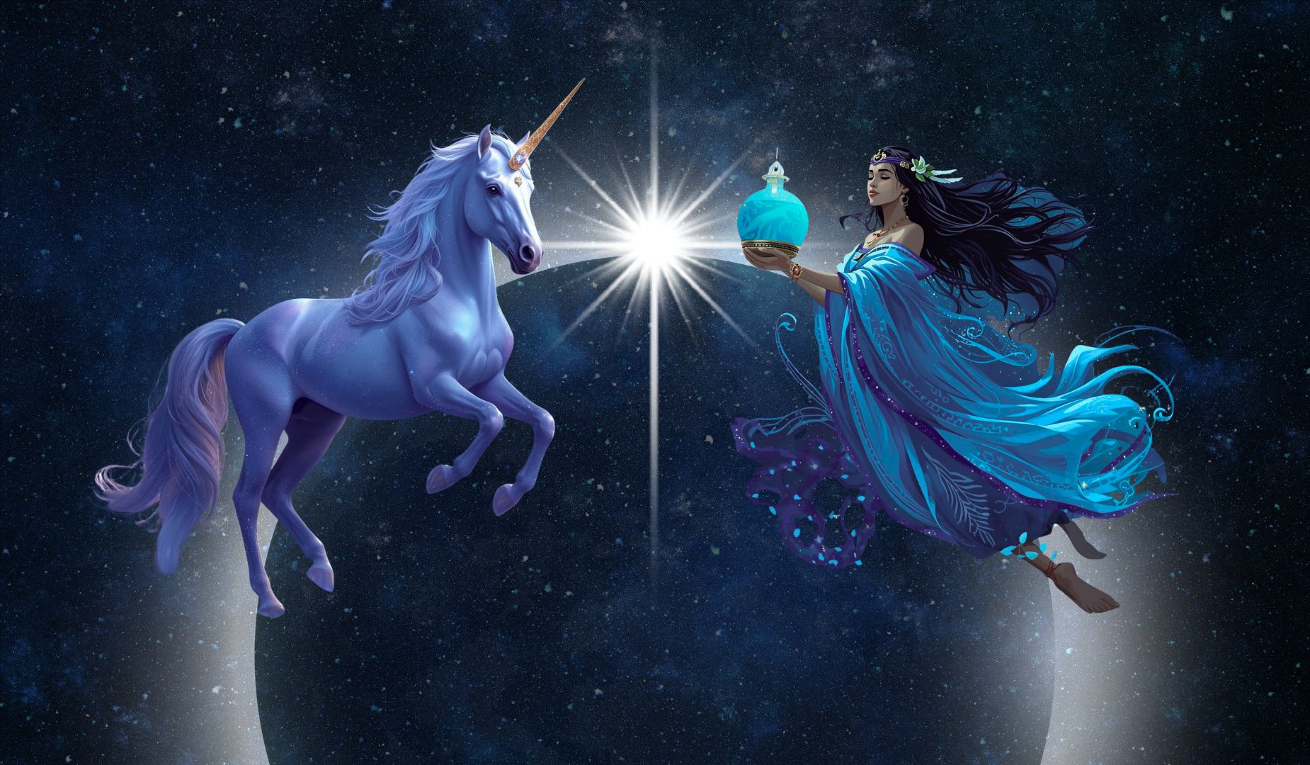 The Celestial Events: Aquarius —Eclipse Season — Eon of The Aether Unicorn